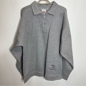 Vtg Hard Rock Cafe San Fransisco Quarter Zip Mens Polo Collar Sweater Large